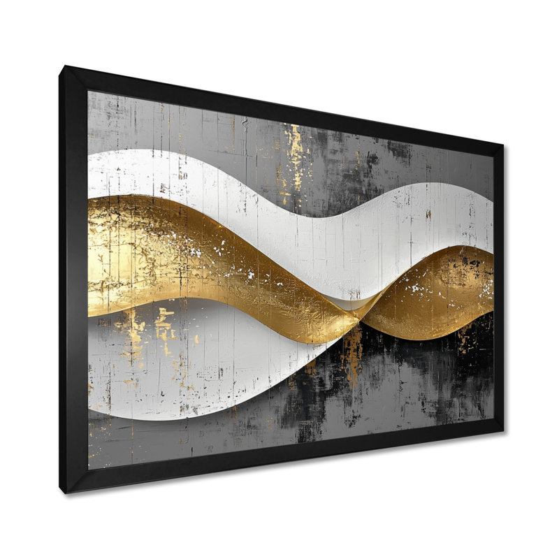 Amaro III - Abstract Large Wall Art, 30" H x 40" W, Single Picture Framed, Black