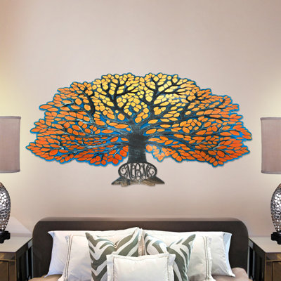 Décoration murale en plaqué or 3 lettres monogramme arbre de vie