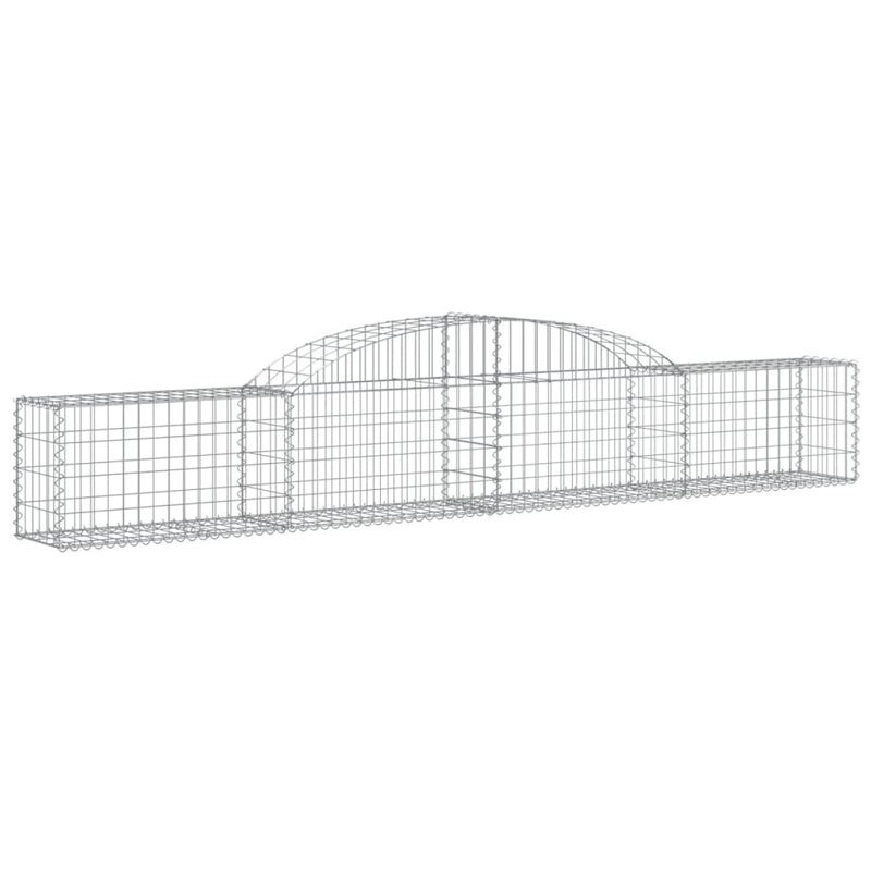 Arched Gabion Baskets 7 Pcs Galvanised Iron, 60cm H x 300cm W x 30cm D