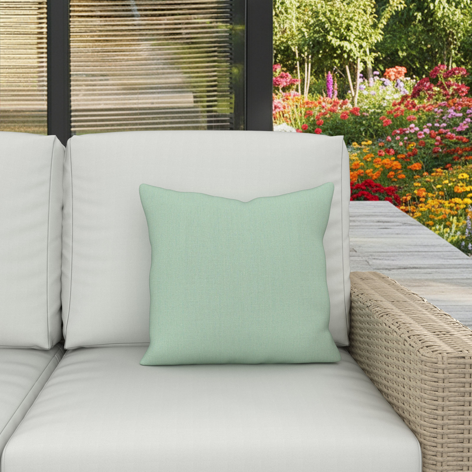 Indoor/Outdoor Throw Pillow, Square 18", Canvas Spa Sunbrella® Canvas