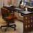 Black + Nut-brown Rectangular Solid Wood desk-93008971