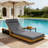 Ghodke Patio Acacia Wood Chaise Lounge With Adjustable Backrest & 4-Fold Cushion (Table Not Included)-124446466