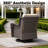 10-Piece Outdoor PE Wicker Patio Conversation Set with Firepit Table and Beige Cushions-551111709