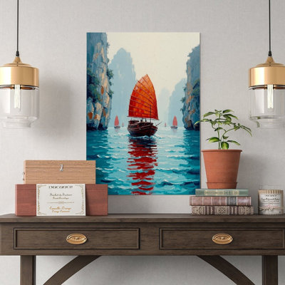 Canvas Wall Art Halong Bay Art, Vietnam Travel Print-1 Vintage Poster Print Home Decor