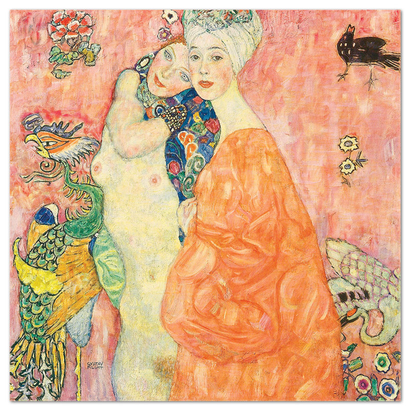 The Friends 2 by Gustav Klimt - No Frame Painting on Plastic / Acrylic, 65cm H x 65cm W