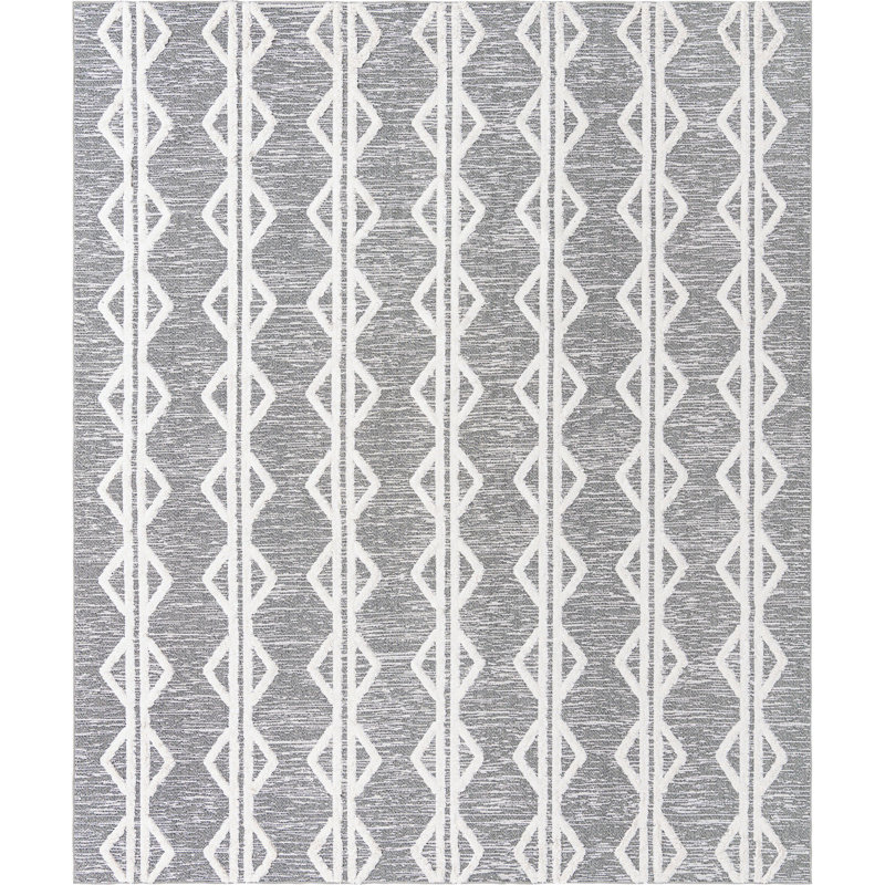 Tapis contemporain blanc cassé Eiryn, Tapis de couloir 2 pi 3 po x 6 pi