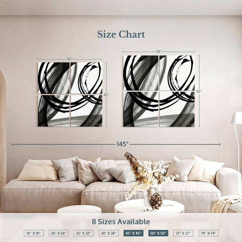 Black And White Pop I, 45" H x 45" W