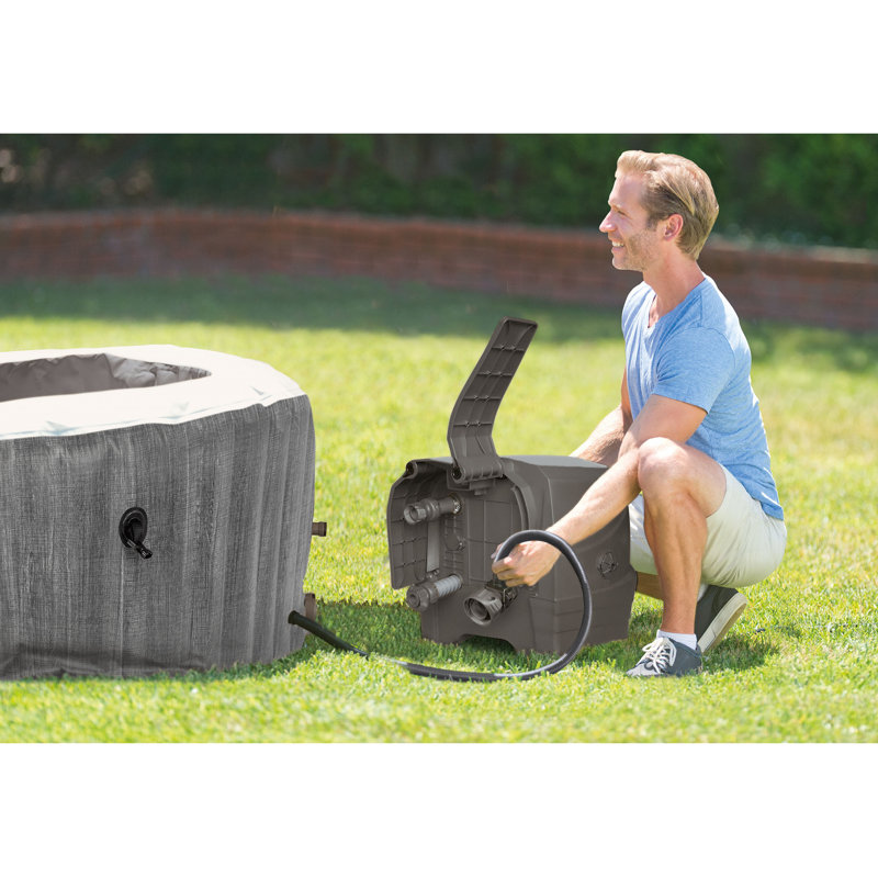 Ensemble de spa gonflable à jets de luxe pour 4 personnes Intex 28439E Greywood