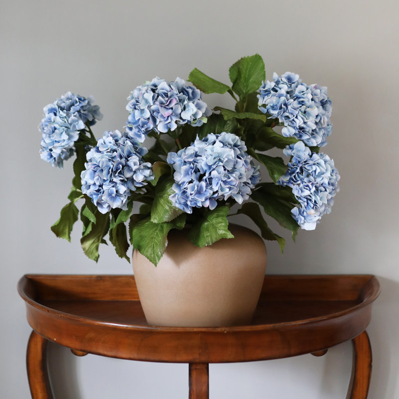 Double Hydrangea Faux Floral, Blue/Purple