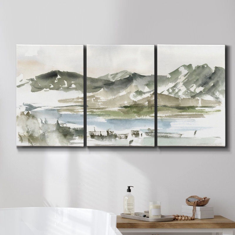 Ensemble de 3 pièces encadrées sur toile Colorful Bedrock IV, H 60 po x l 120 po x P 2 po