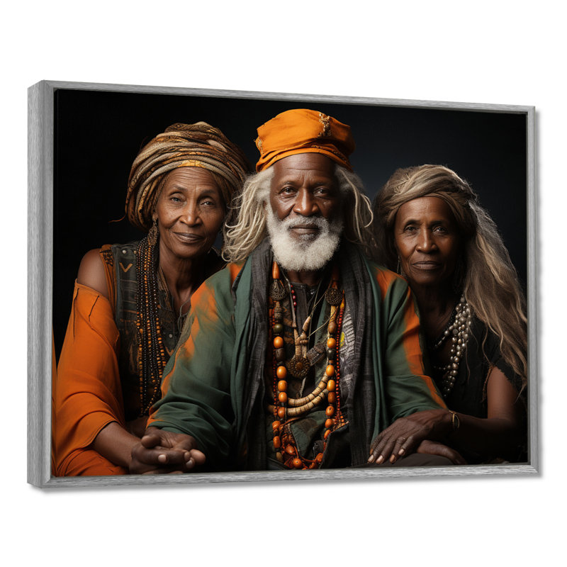 «African Legacy II», reproduction sur toile, H 34 po x l 44 po, Encadrement argenté