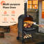 Iron Freestanding Wood-Fired Pizza Oven in Black