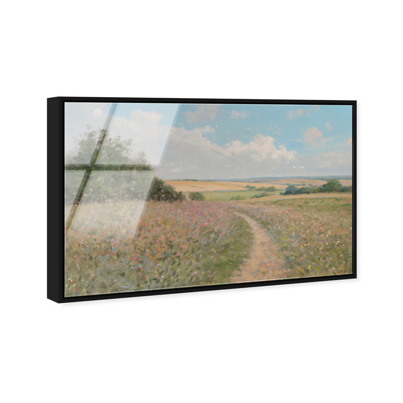 Emerald Pathway High-Gloss Frameless Acrylic Glass Wall Art Landscape & Nature Print by Oliver Gal, Ready to Hang, 15 x 10