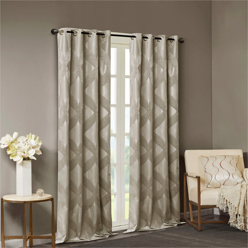 Rideau occultant en tricot jacquard Ogee