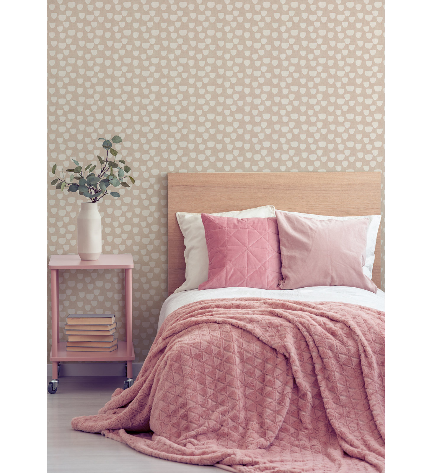 Paper Cups Self-Adhesive Wallpaper, Sunlit Rose, Non-pasted, Paper