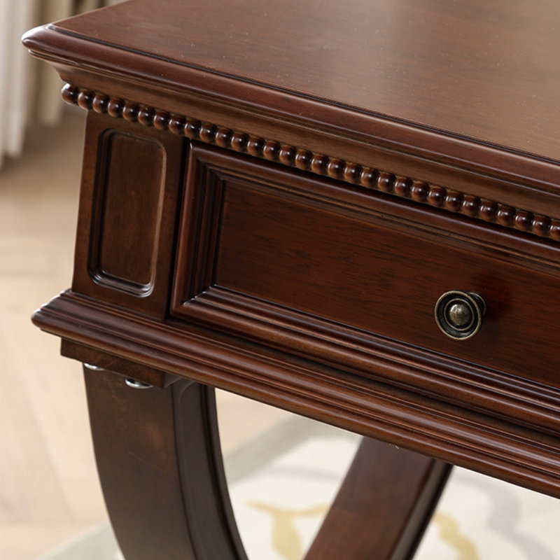 Retro Rectangle Nut-Brown Solid Wood Writing Desk