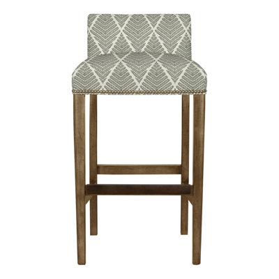 Gin Fizz Upholstered Stool with Solid Wood Frame
