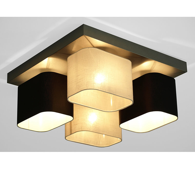 Gonzalez Semi Flush Mount, Wenge, Black/Cream transparent