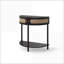 Table basse en rotin Boho avec 2 tiroirs et tablette inférieure pour le salon-1902155310