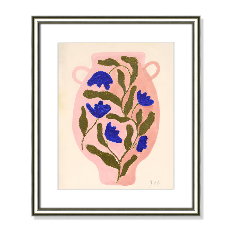 Vase n ° 01 par Camilla Bergqvist, H 20,25 po x l 17,25 po x P 0,875 po, Impression encadrée argentée classique avec pass