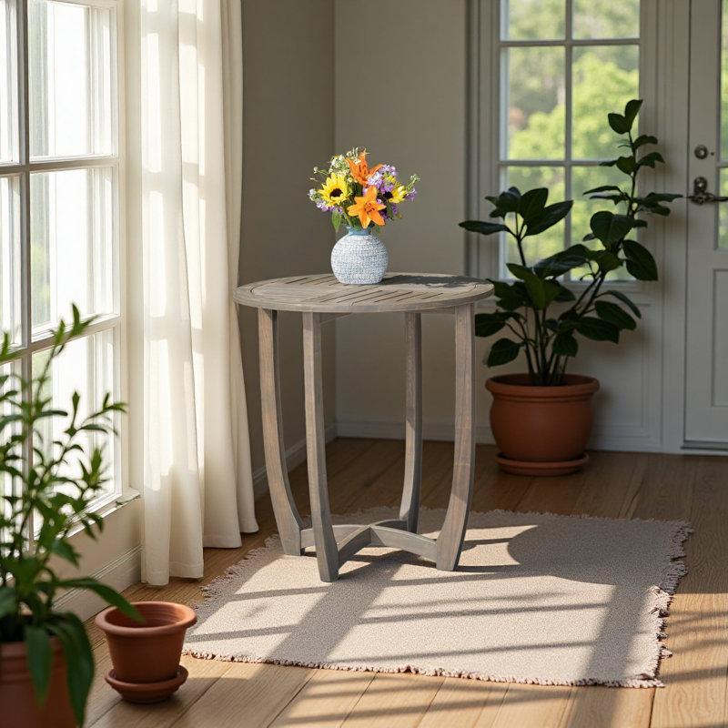 Table circulaire en bois 27,5 po