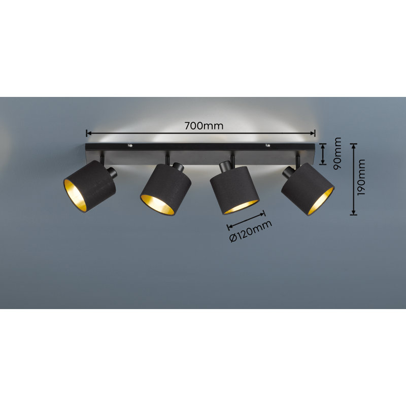 Norhad 70Cm 4-Light Track Kit, Black Gold