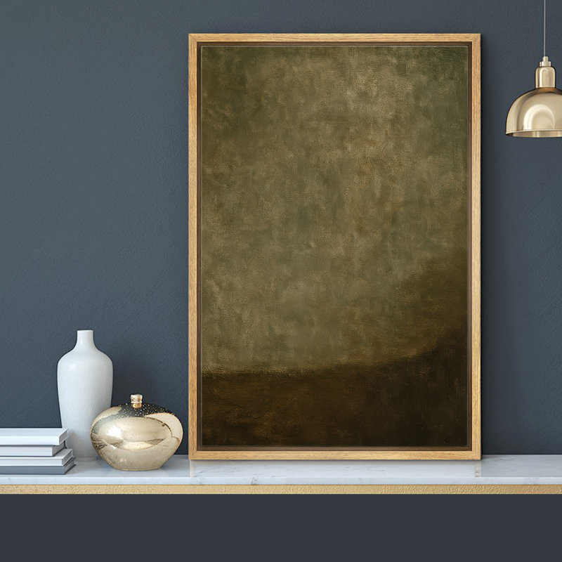 «Earthy Green Abstract Misty Art», reproduction d'art sur toile encadrée, H 36 po x l 24 po x P 1,5 po