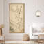 «Modern Botanical Flower Silhouette» sur toile bleue discrète - grande impression encadrée sur toile de la chambre principale-1027056910-1027056913