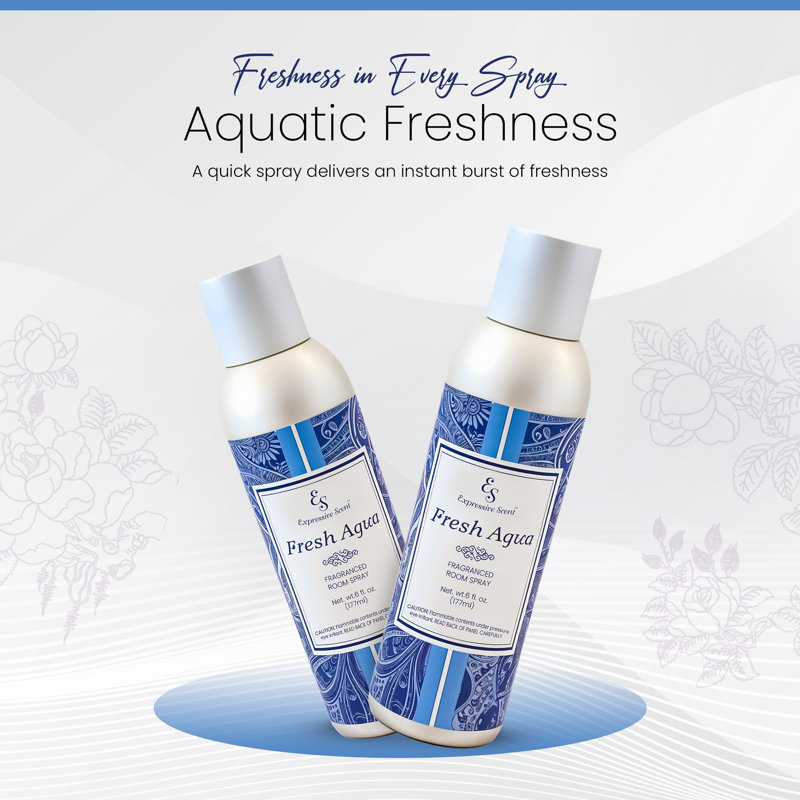 Expressive Home Scent Room Spray - Long Lasting Fresh Aqua Air Freshener Spray For Bathroom, Home & Office - Home Fragrance Spray 6 Fl Oz