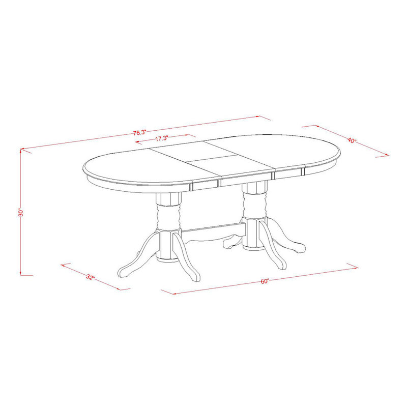 7 Piece Dining Room Furniture Set Consist of an Oval Kitchen Table with Butterfly Leaf and 6 Dining Chairs, Linen White