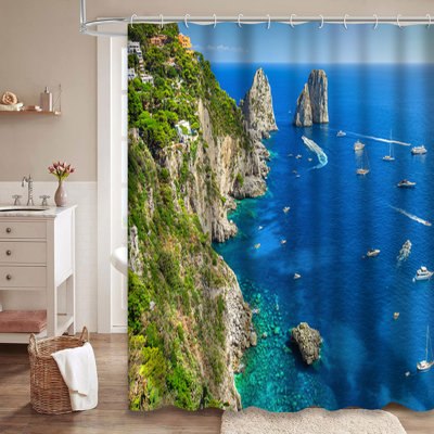 Rideau de douche avec 12 crochets Italie