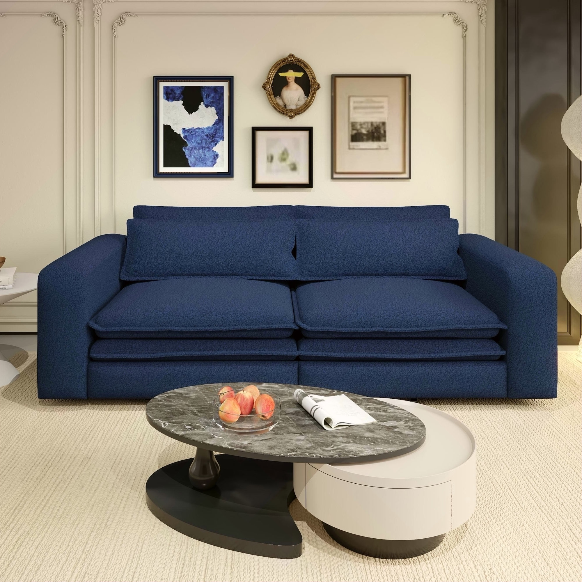 LIYU 93 Inch King Size Convertible Sleeper Sofa Bed, 3 In 1 Pull Out ...