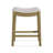  Parker Backless Saddle Counter Stool, Natural, Cream Upholstery, 4 Pack