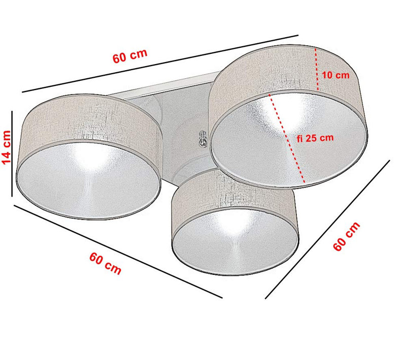 Pulley Fabric Semi Flush Mount, Silver/White/Brown