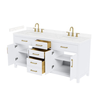 Meuble-lavabo double Beckett, blanc