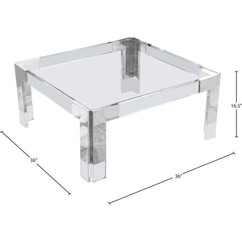 Casper Glass Top Coffee Table, Chrome