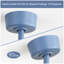 Ventilateurs de plafond de 42 pouces avec lumière DEL 22 W et 5 pales de ventilateur ABS télécommandées pour la chambre à coucher, le salon, la salle à manger et le bureau