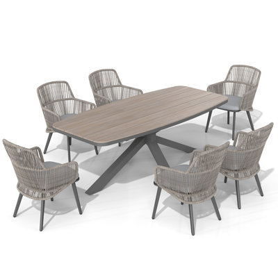 Outdoor 6-person Dining Set With Cushions