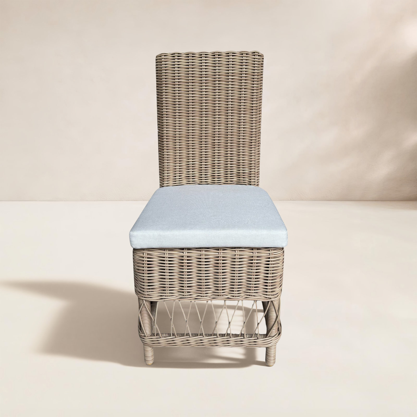 Margot Pebble Outdoor Patio Dining Chairs, Brown, Canvas Spa