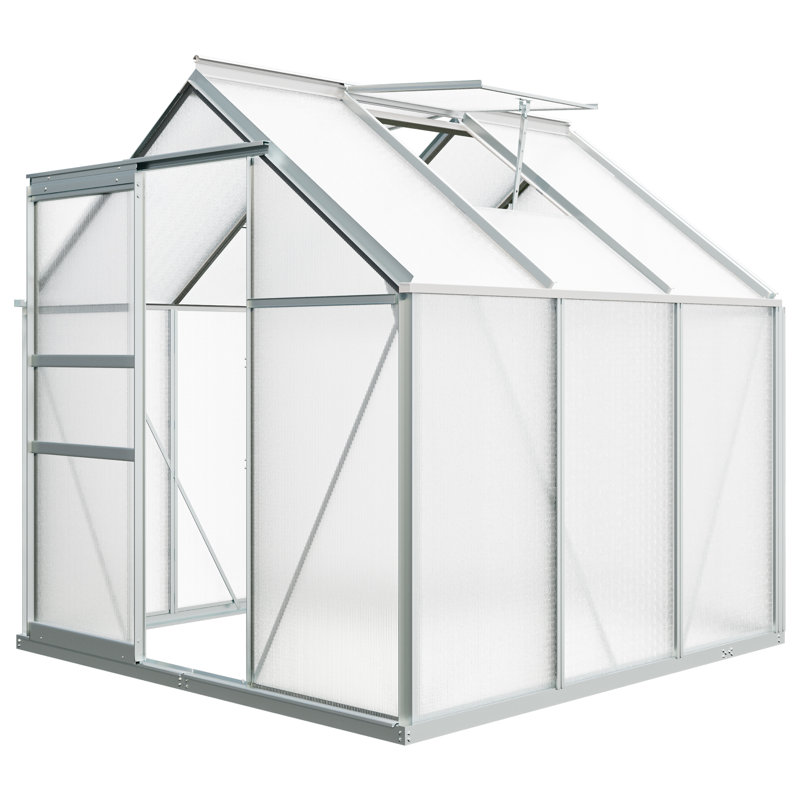 6'W X 4/6/8/10/12'D Heavy-duty Walk-in Hobby Greenhouse, 76.8" H x 74.4" W x 74.4" D