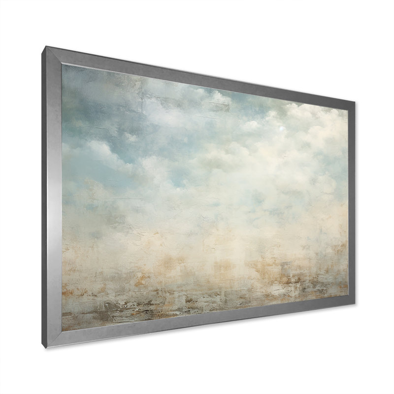 " Elegant Sky Whispers VI ", Silver Single Picture Framed, 12" H x 20" W x 1" D
