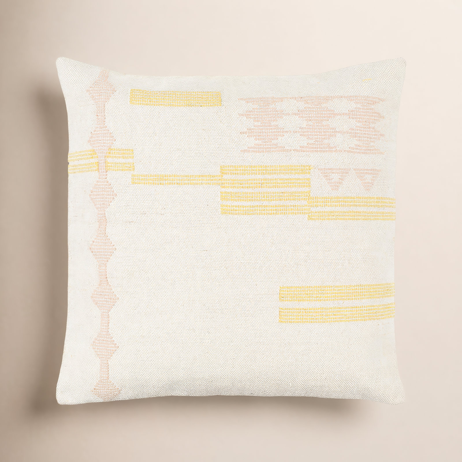 Mariposa Geometric Cotton Throw Pillow, 22" x 22", Down