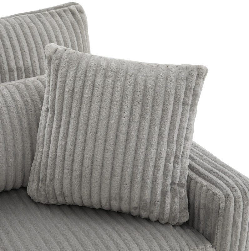 Canapé-lit moderne gris de 80,3 po avec 4 coussins décoratifs de salon, Gris