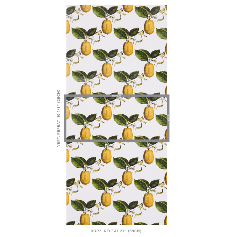 Schumacher x Johnson Hartig Le Citron Wallpaper, Ivory