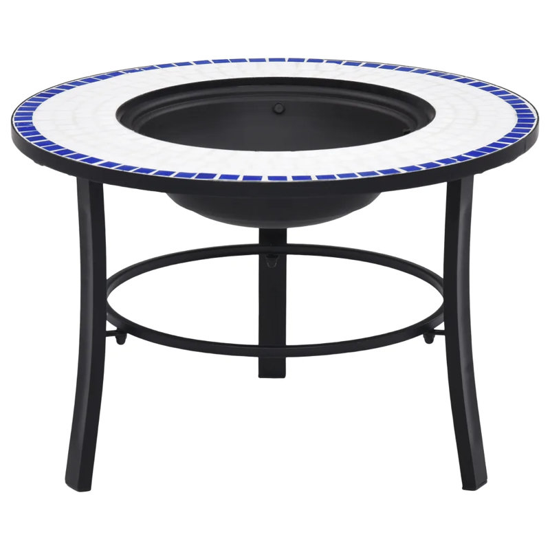 Eastchester Mosaic Fire Pit 68cm Ceramic, Blue/White