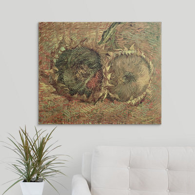 «Two Cut Sunflowers, 1887» par Vincent Van Gogh, reproduction d'art