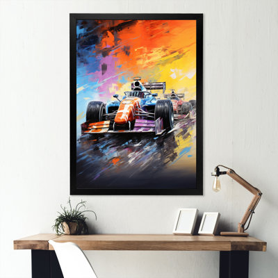 Colourful Formule Car Race Track I - Art mural