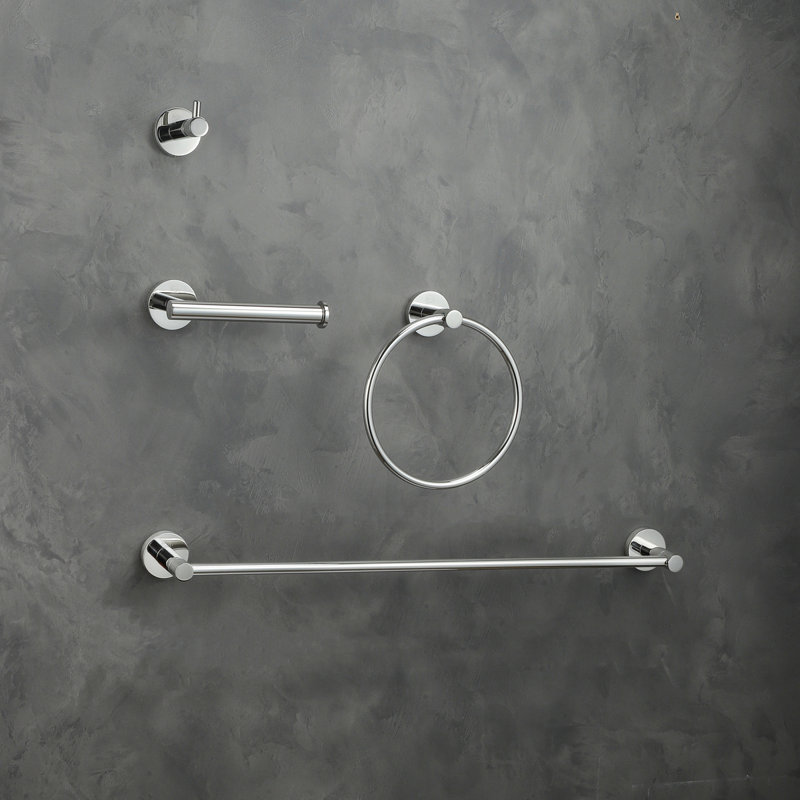 Ensemble de quincaillerie de salle de bain 4 pièces Freya, Chrome