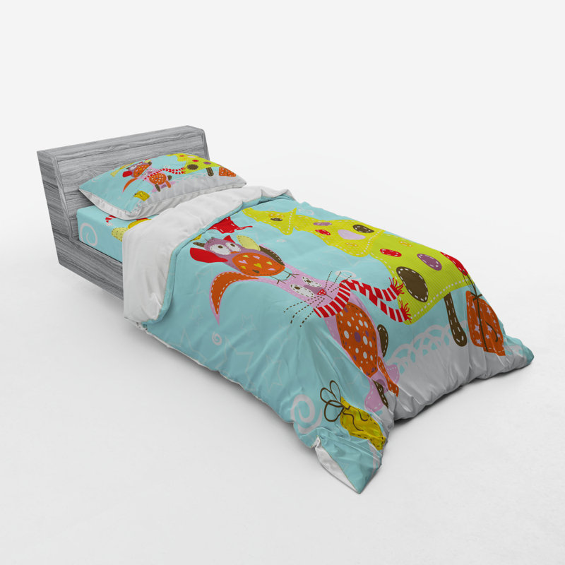 Ensemble de housse de couette en microfibre bleue, Housse de couette simple TG + 2 pièces supplémen