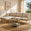 Table basse ronde d'extérieur avec tablette en corde tissée et structure en métal robuste pour le patio